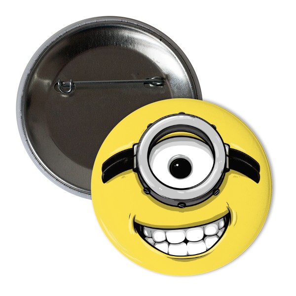 Odznak s potlačou Minion smiling face
