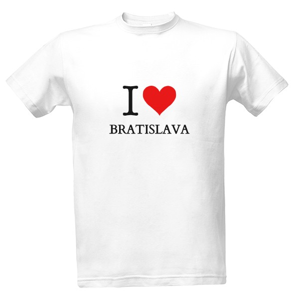 Tričko s potlačou Tričko pánske I LOVE BRATISLAVA 